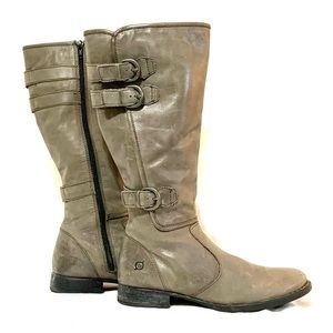 grey Born leather calf boots